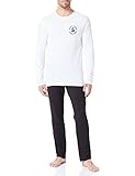 JACK&JONES Herren JACBASIC Logo LS Tee and Loungepants Activewear-Set, White/Pack:Pants Black, L