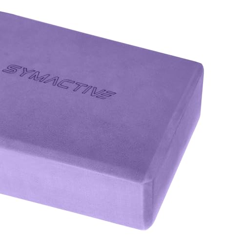 Image of Amazon Brand - Symactive High Density Premium EVA Foam Yoga Block for Strength, Balance, and Flexibility, Odour Resistant, Regular Size (3 x 6 x 9 inches, Set of 1, Purple)