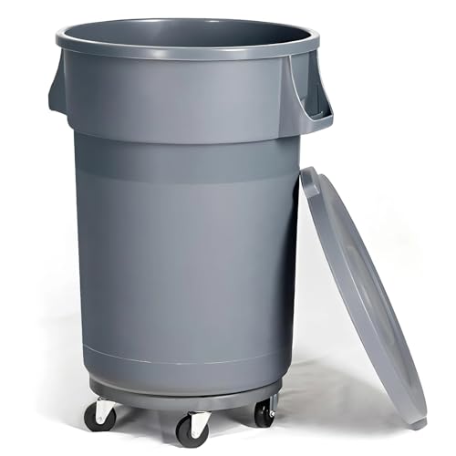 Caneca de Basura Exterior 32 Galones con Ruedas Negra