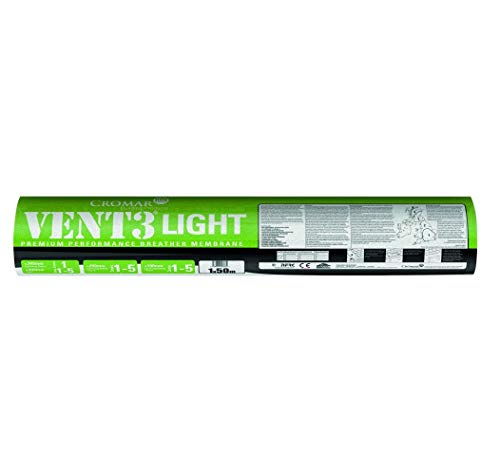 Cromar Building Products Vent 3 Light 1 x 25m Breathable Roofing Underlay Grey 1 m