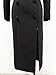 platlogy Women's Fashion 2024 Designer Stand Collar Long Trench Overcoat Windbreaker Black