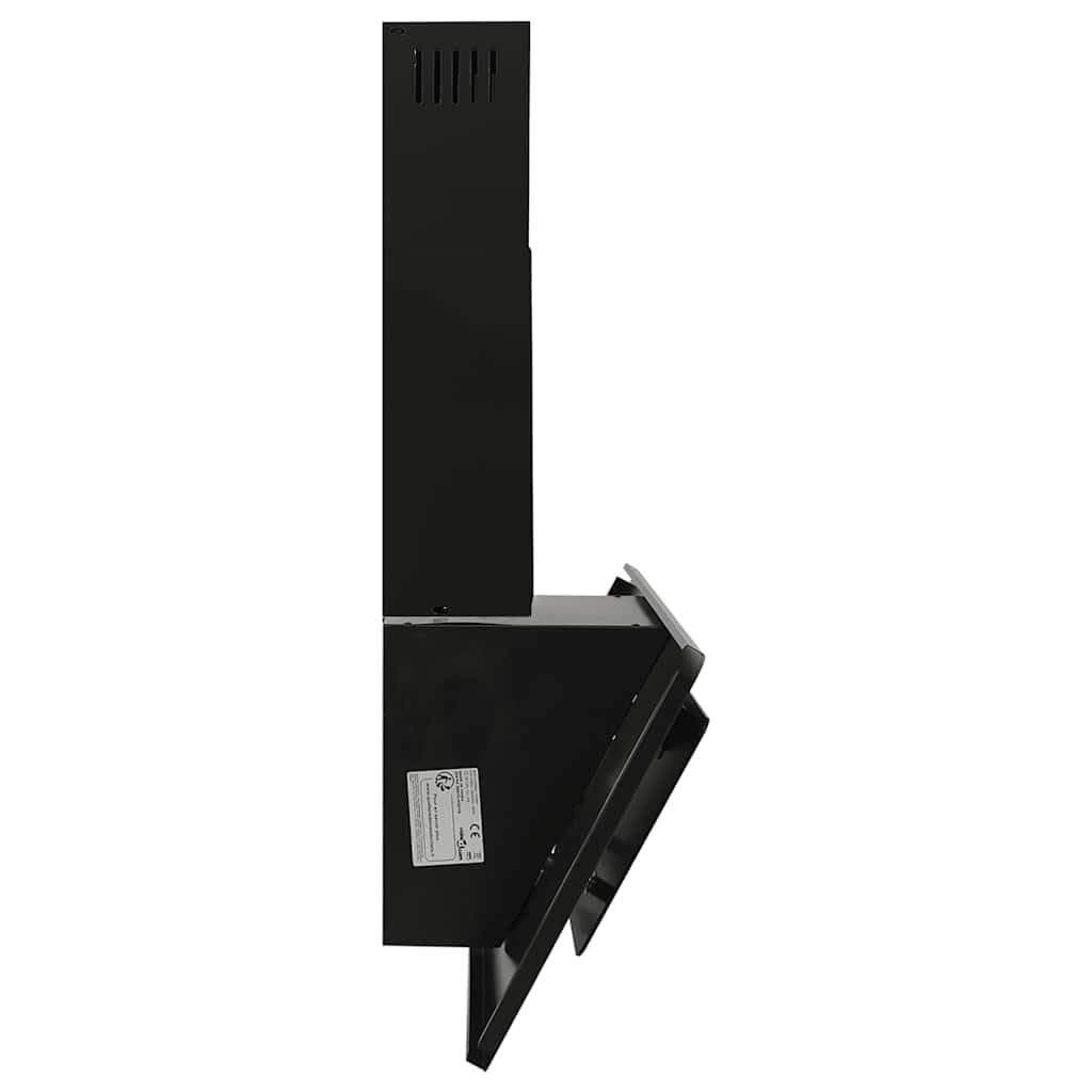 Campana extractora de 90 cm, acero inoxidable, cristal templado, negro, con 3 niveles de velocidad e iluminación LED para cocina, montaje en pared, aire de escape silencioso, filtro de grasa