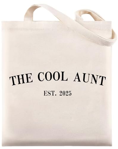 Image of Pavolini Aunt Gifts, Canvas Tote Bag, Best Auntie Gift Ideas, Gifts for Aunt for Birthday, Christmas, Cool Aunt Bag for Shopping