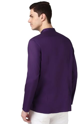 Image of Peter England Men Cotton Regular Fit Everyday Festive Solid Short Kurta