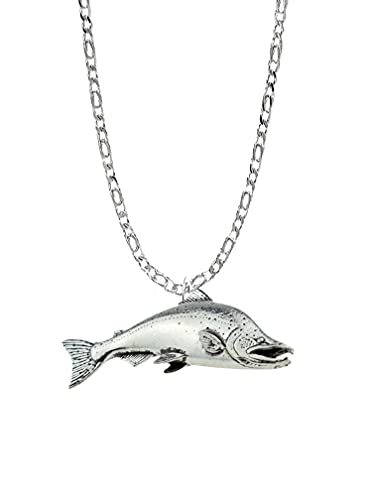 Pendentif saumon argent 925 anti-ternissement collier durable fait main