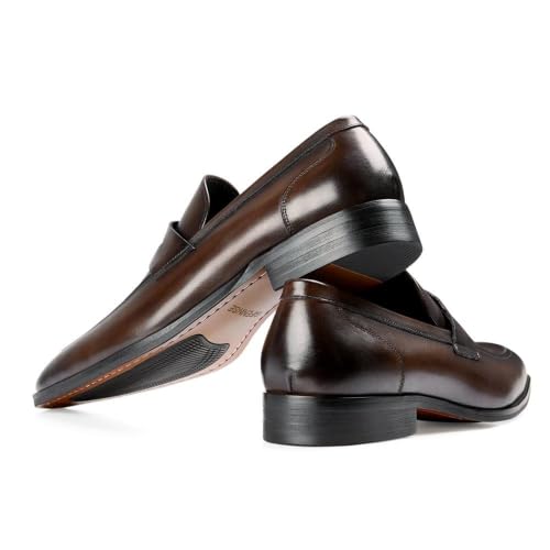 Image of GIFENNSE Men's Dress Shoes Slip-On Loafers Formal Leather Shoes for Men