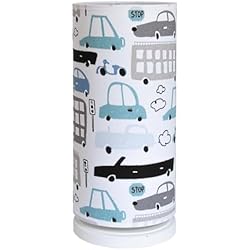 Lampara De Salon Para Autos youngDECO® Lámpara de noche 1xE27, pantalla de tela, luz nocturna escandinava, lámpara para habitación infantil, salón, dormitorio, pasillo, cocina y oficina, fabricada en la E