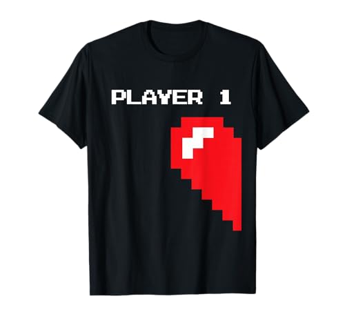 Matching Gamer Couple Valentine's Gift - Player 1 Player 2 T-Shirt