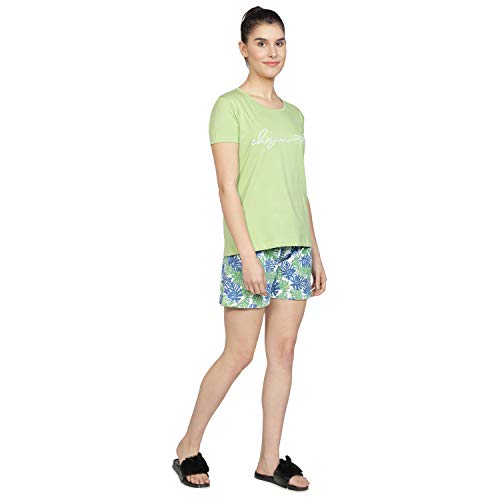 Image of Club A9 Women Cotton Regular Fit T-Shirt and Shorts Night Suit | Two Piece Set