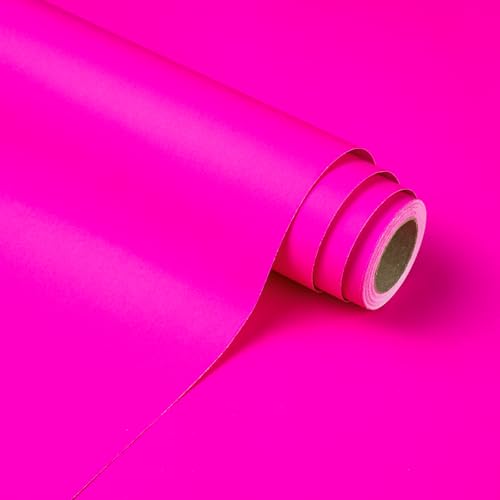 WRAPAHOLIC Kraft Hot Pink Wrapping Paper Roll - Mini Roll - 17 Inch x 33 Feet - Solid Color Wrapping Paper Perfect for Girls Birthday Wedding Baby Shower Bridal Shower