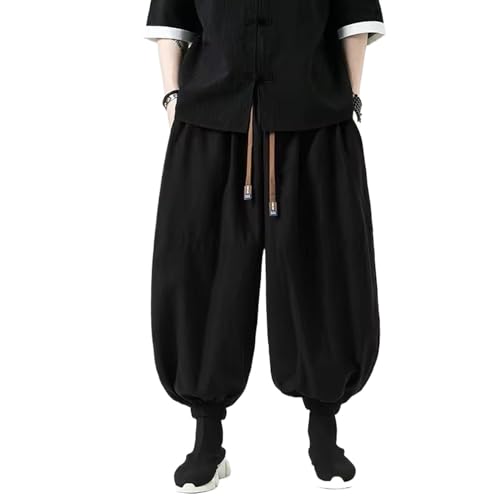 Pantalon lanterne coton lin homme pour éviter la chaleur avec style léger