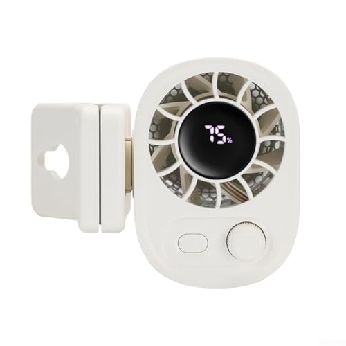 MoSundi Ventilador portátil recargable por USB con batería de 1800 mAh, velocidades ajustables, funcionamiento silencioso para coche, escritorio o uso al aire libre, color blanco