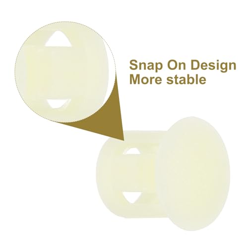 Image of MECCANIXITY 64PCS 7mm(9 /32 inch) Cream White Plastic Hole Plugs, Flush Type Panel Hole Plugs Insert End Caps for Locking Hole Tubes Furniture Cabinet
