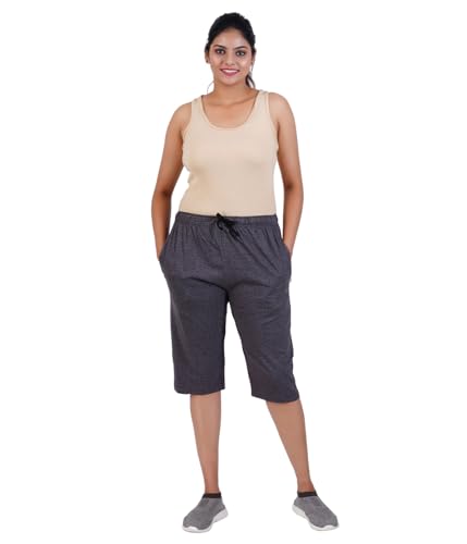 Image of FEEL TRACK Women Cotton Regular Fit Printed Capri (Pack of 1)