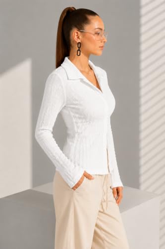 Image of FYLTR Women's Crinkle Shirt | Slim Fit | Spread Collar | Full Sleeve