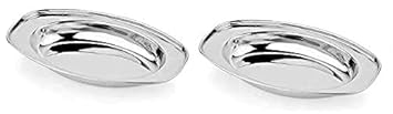 Oval Serving Plate Set | Durable Stainless Steel Plates for Subzi, Rice, Dahi, Snacks & Chat | Multipurpose Dining & Kitchenware