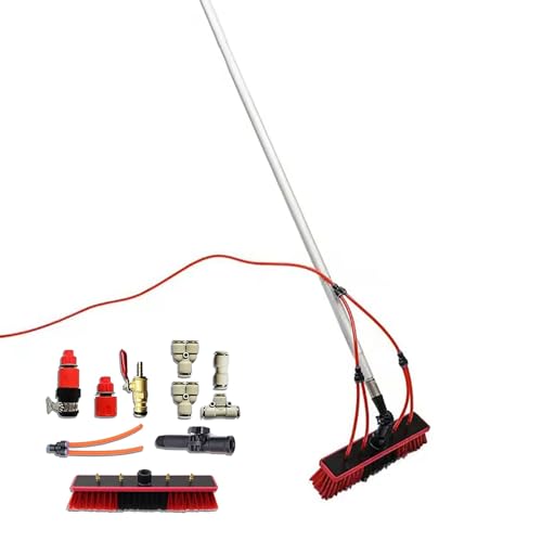 Sistema di pulizia del pannello solare con kit di pali alimentati ad acqua, ideale per pannelli fotovoltaici esterni, vetro e tetti, soluzione di pulizia efficiente e facile da usare