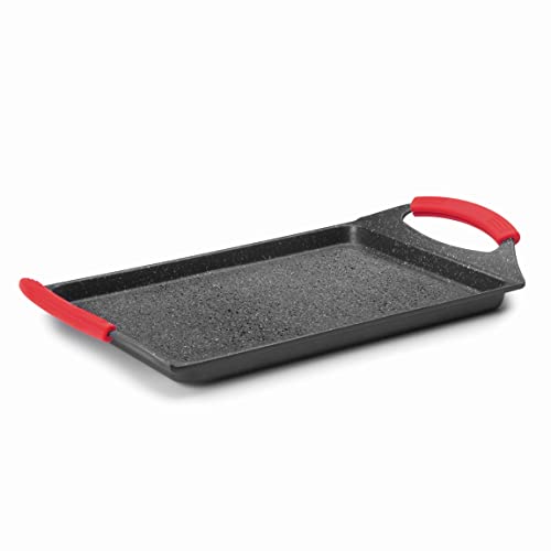 Lacor 24135-Plancha Grill Lisa Eco Piedra 33 x 25 cm-Negro, Aluminio, 34 cm