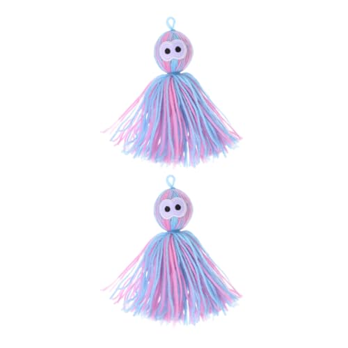 Abaodam 2個猫用毛糸ボールおもちゃ 交換可能なキャットティーザーのヘッ