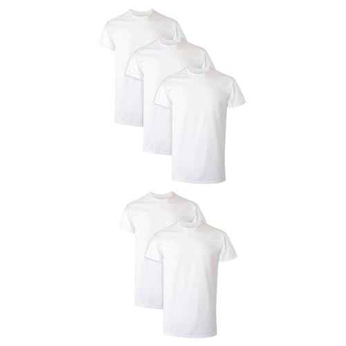 Hanes Men Hanes Men's White Performance Moisture-Wicking Crewneck Undershirt Tees, 5-Pack