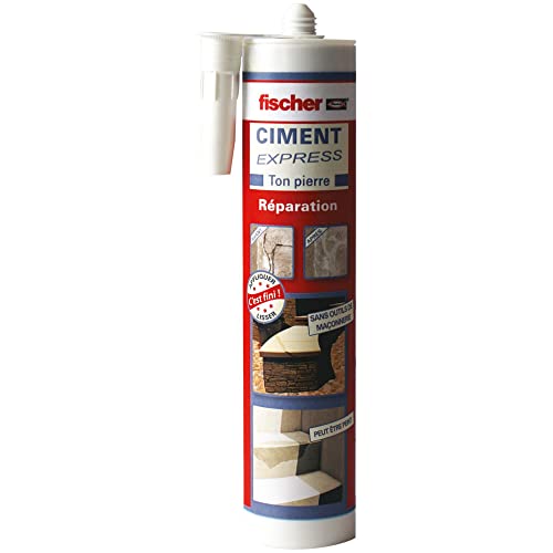 fischer - Ciment Express Ton Pierre 310ML - 1 cartouche, Blanc