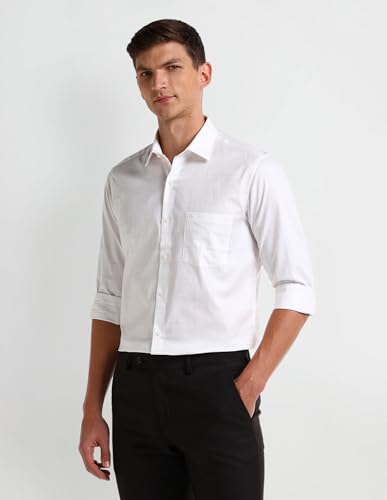Image of Arrow Slim Fit Mens Formal Shirt - 100% Cotton, Breathable & Comfortable, Full Sleeves Shirts for Men