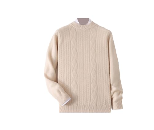 REHJJDFD Men Casual Solid Knitwear Sweater Thick Mock Neck Cable Knitting Pullover Slim Fit Half Turtleneck Sweaters