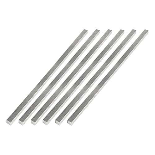 6 Stück Edelstahl Vierkant stab 6x6x305 mm Vierkantstange Vierkantstahl für Heimwerkerprojekte, Heimwerkerarbeiten oder industrielle Anwendungen
