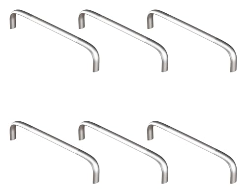 Image of Atlantic Stainless Steel Oval D Dwawer Cabinet Handles 4 Inch (Total Length 105 mm, Hole to Hole 95 mm, Twotone Finish) Pack of 6 Pieces, Pull Handle