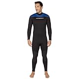 Henderson 5mm Thermoprene Pro Men's Back Zip Jumpsuit, Black/Heather Blue, Large Short