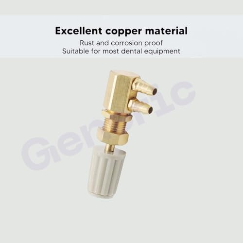 Image of 5mm Dental Chair Water Control Regulator Valve with 2 Parallel Nipples - Metal Water Pressure Regulating Valve Nozzle, Oral Cleaning Hose Turbine Switch Replacement Spare Part