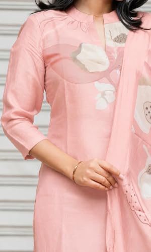 Image of Sun Fashion And Lifestyle Kurta Sets for Woman | Kurti Set |Women's 3 Piece Kurta Pant Dupatta Set |Cotton Blend Kurta Woman |Elegant Suit for Women |Dupatta