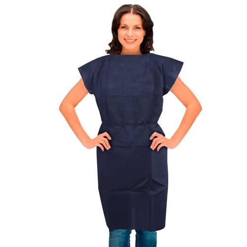 IBP Uniuso| Pack 100 uds.| Bata desechable | Bata quirúrgicas | Bata radiología, Rayos-X | Bata cierre trasero, sin mangas | Bata polipropileno | Azul, paciente RX (Rayos X) Cover