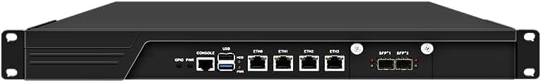 HKUXZR Mini routeur pare-feu 1U pour PC avec pare-feu Intel N200, 4 x Intel 2,5 Gigabit Ethernet, 2 x SFP+ 82599es 10 Gigabit, GPIO, emplacement SIM 1 * COM(RJ45), prend en charge OPNsense (8 Go de