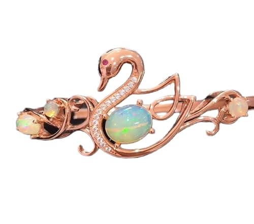 Brazalete de ópalo natural con acabados de alta joyería en plata
