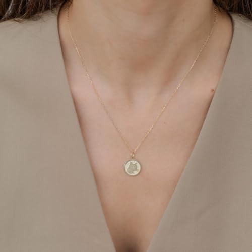 Collier chat argent sterling LKBEADS pendentif pièce 24 mm