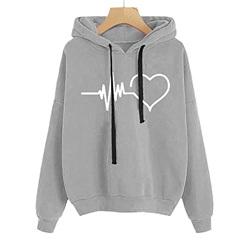 Briskorry Lange mouwen casual liefde print dames capuchontrui gezellig sweatshirt herfst winter losse trui bovenstuk met trekkoord hipster casual jumper shirt - Image 3
