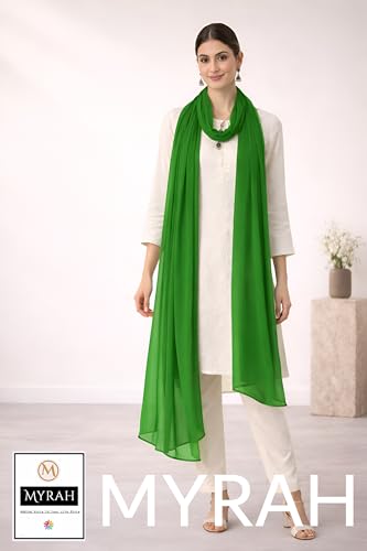 Image of MYRAH Chiffon Solid Casual Daily Use Dupatta For Women's & Girls Length - 2.50 Meter
