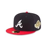New Era MLB 59FIFTY Atlanta Braves 1995 World Series Navy Cooperstown Authentic Collection Fitted On Field Baseball Cap Hat - 7 1/4