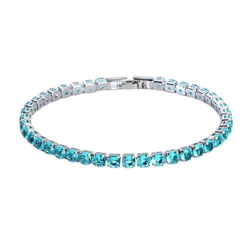 Image of BLACK PEARL Elegant Style Tennis Bracelet with Multicolour Zirconion Stones, Gold and Silver-Toned Bracelet For Women & Girls