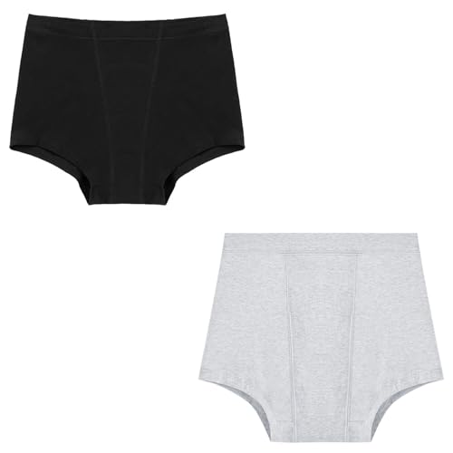 unhg Boyshorts Incontinencia para Mujer, Ropa Interior Protectora Antifugas, Calzoncillos Bóxer De Algodón Menstrual, 2 Piezas,Multi Colored,M