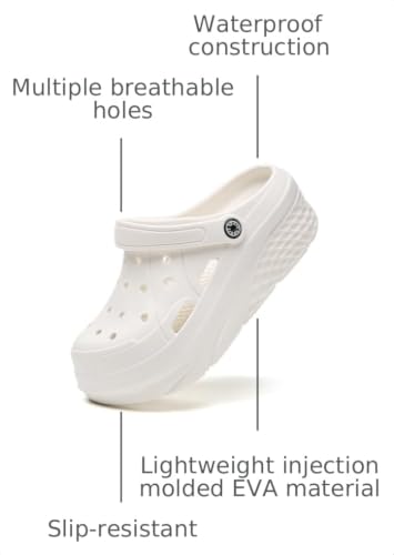 Image of FLIOZY Women's Gardener Platform Clogs Slippers Hight Heels Mules Clog Wedge Sandals Outdoor Beach Shoes