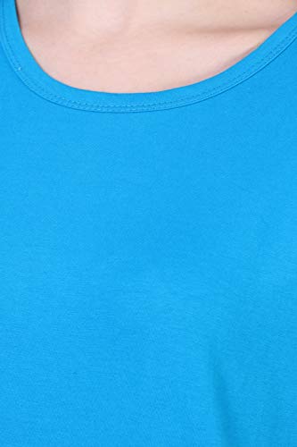 Image of FLEXIMAA Women's Cotton Plain Round Neck Half Sleeve T-Shirt