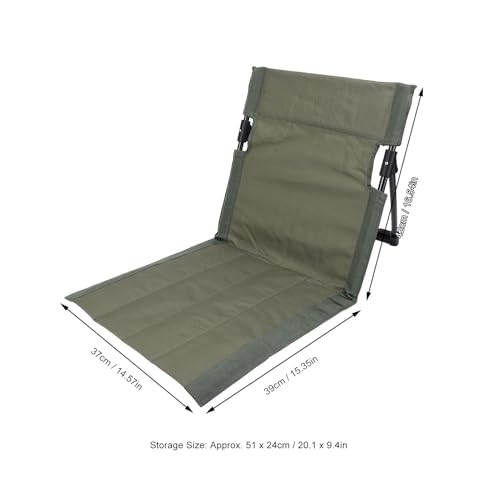 Leichter, Tragbarer, Zusammenklappbarer Bodenstuhl, Verstellbare Rückenlehne, Strand-Lounge-Stuhl für Outdoor-Camping-Angeln, Stuhl mit Rückenlehne (OD Grün)