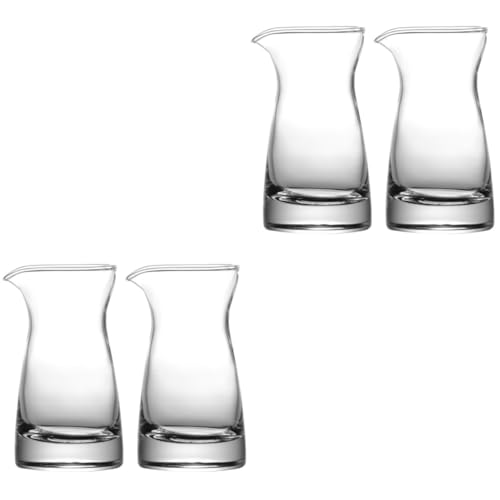 NAMOARLY 4 Pcs Glass Creamer Jar Milk Frothing Pitcher Iced Tea Water Pitcher Small Syrup Dispenser Juice Pitcher Milk Holder Milk Pitcher for Breastmilk Liquid Formula Sachets Bowl