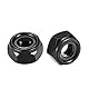 sourcing map 10 Stk.Sechskantmuttern Nyloneinsatz Kohlenstoffstahl schwarz verzinkt M10x1,5mm