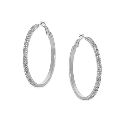 Rubans Silver-Toned CZ Stone-Studded Handcrafted Circular Hoop Earrings (B0D6RG1H25) Amazon Price History, Amazon Price Tracker