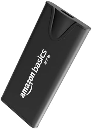 amazon basics Portable SSD 2 TB | Speed up to 2000 MB/s | USB-C | USB 3.2 Gen 2x2 External SSD with Protective Case Shockproof | Compatible with Laptops, Smartphone, Desktops, LED TV's, Tablets