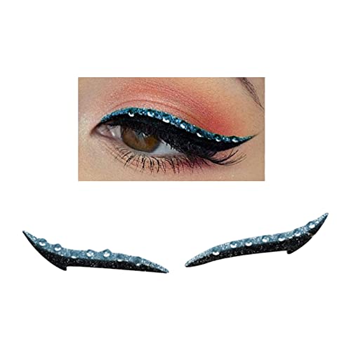 Calcomanías reutilizables de delineador de ojos azul miniatura 3