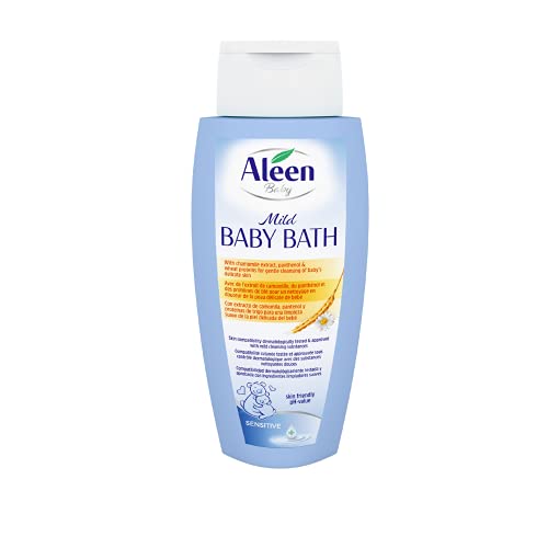 ALEEN Mild Baby Bath - Gel de Baño Bebe | Jabón Bebe Suave - Camomila, Coco y Proteína de Trigo, 97% Ingredientes de Origen Natural - 300 ml